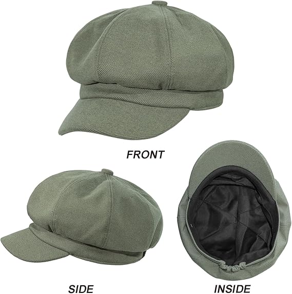Gisdanchz Béret Casquette Femme En Lin - Chapeau Newsboy Élégant Gris - Protection Solaire & Confort